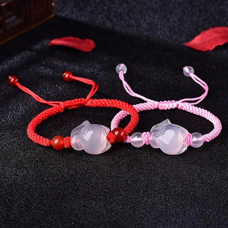 Women Accessories For Hand - Китайский натуральный розовый агат халцедон Нефритовая