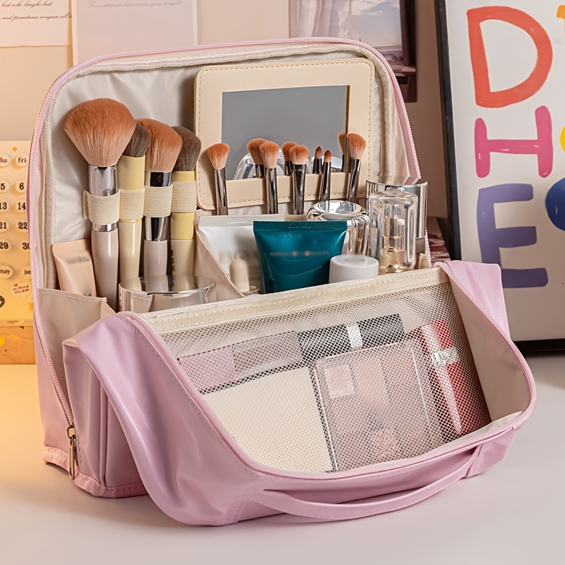 Women Accessories Organizer - Вместительная вертикальная косметичка-органайзер из ПУ для